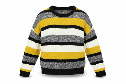 Divided Womens Yellow Striped  Henley Jumper Size M