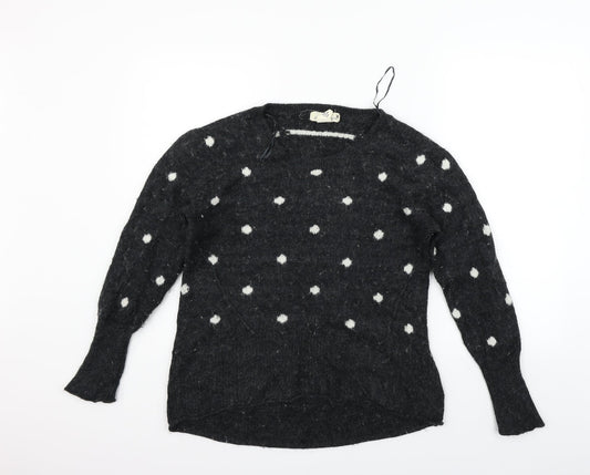 H&M Womens Black Polka Dot  Pullover Jumper Size M