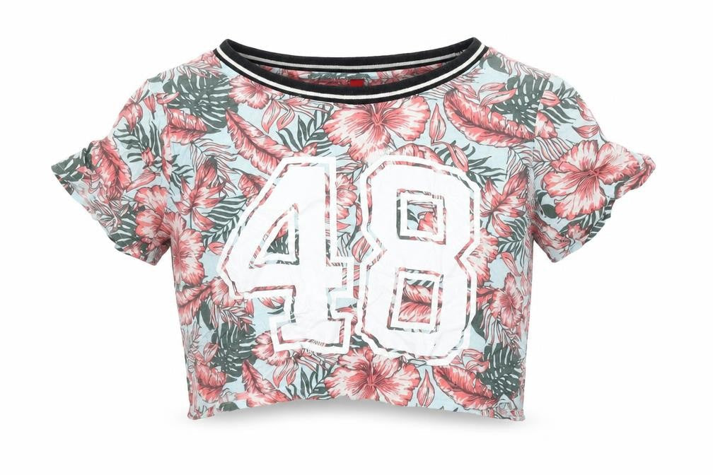 Divided Womens Black Floral  Basic Blouse Size 8