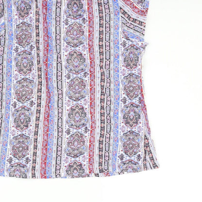 Pep&Co Womens Blue Geometric  Basic Blouse Size 10