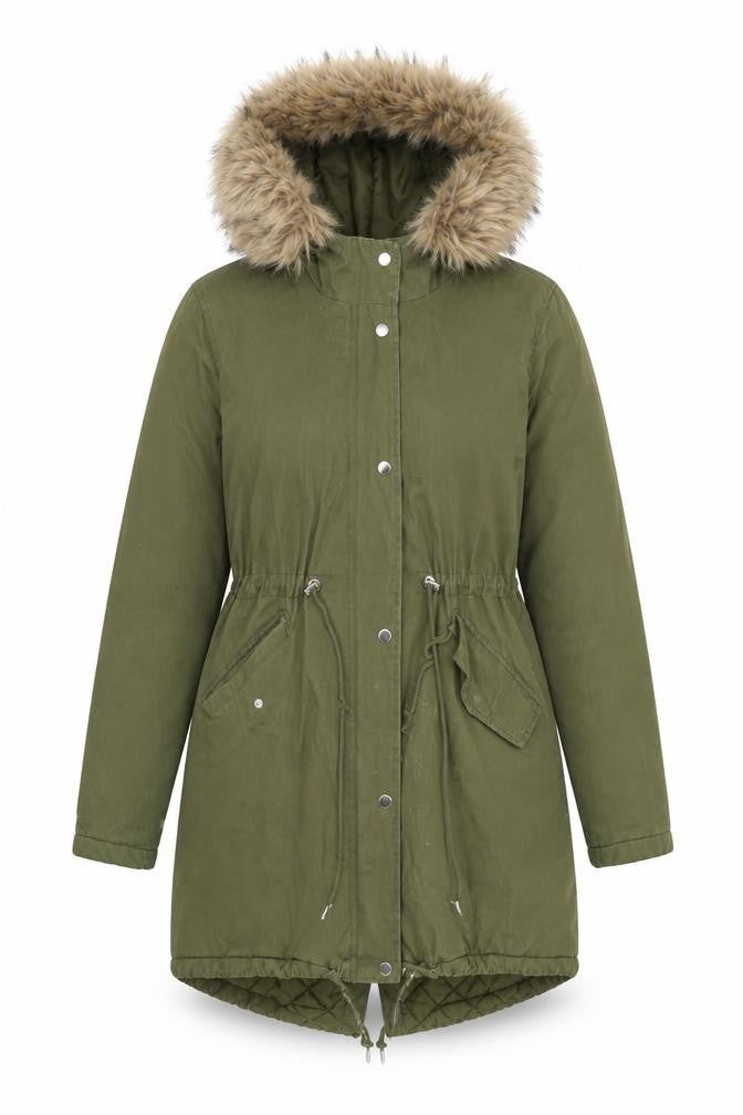 New Look Womens Green   Jacket  Size 8  - faux fur washable marks