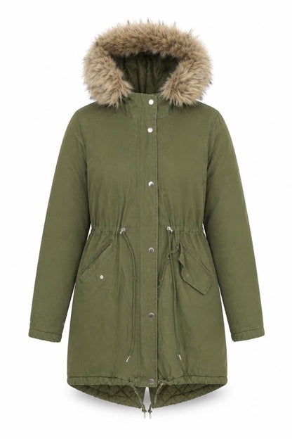 New Look Womens Green   Jacket  Size 8  - faux fur washable marks
