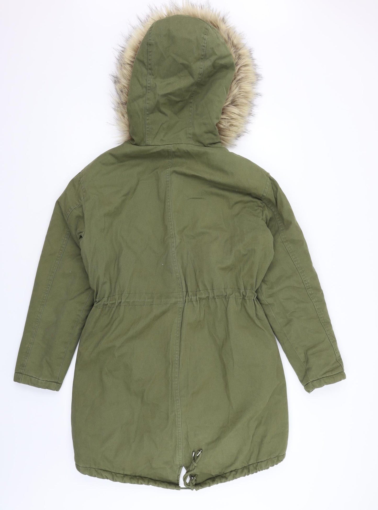 New Look Womens Green   Jacket  Size 8  - faux fur washable marks
