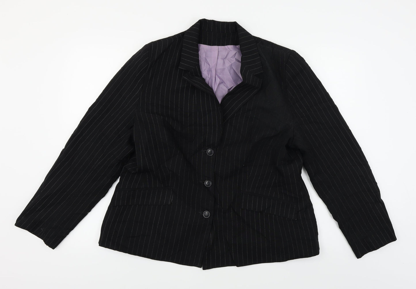 Preworn  Womens Black   Jacket Blazer Size 18