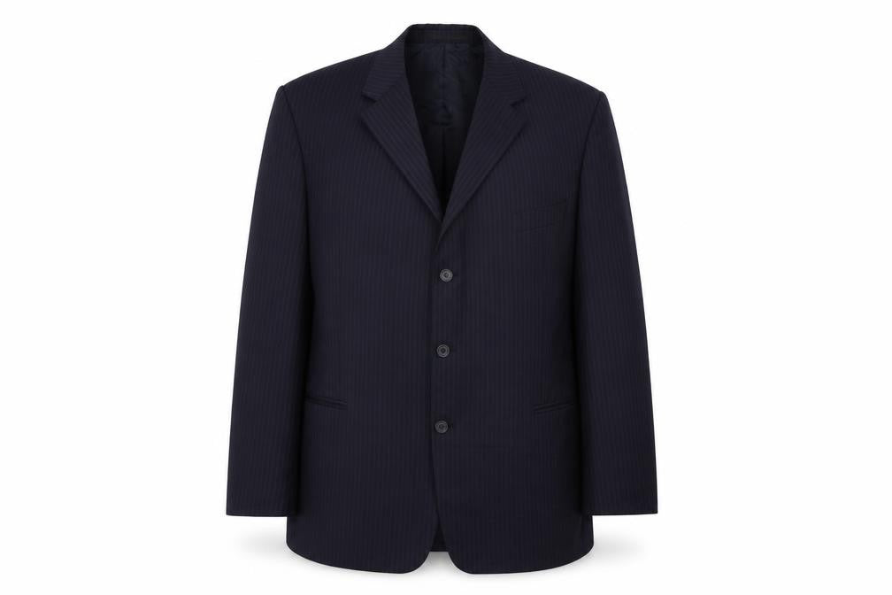 Super 100's  Mens Blue Striped  Jacket Blazer Size 46