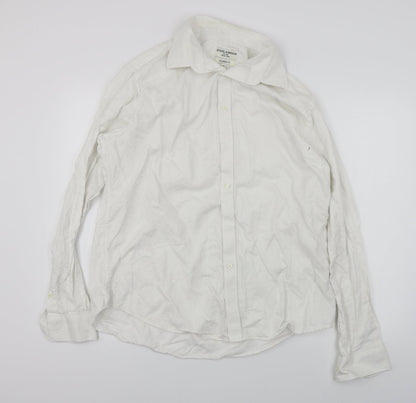 Preloved stovel & mason  Mens White    Button-Up Size 18 - Front