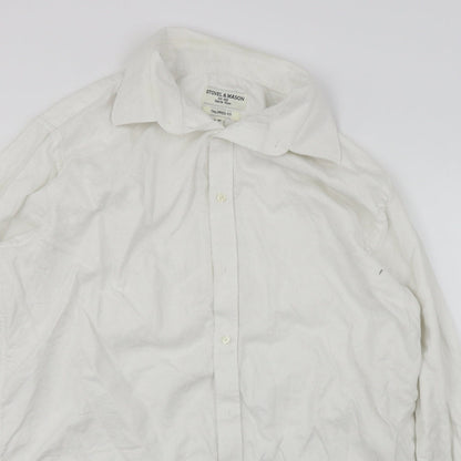 Preloved stovel & mason  Mens White    Button-Up Size 18 - Detail
