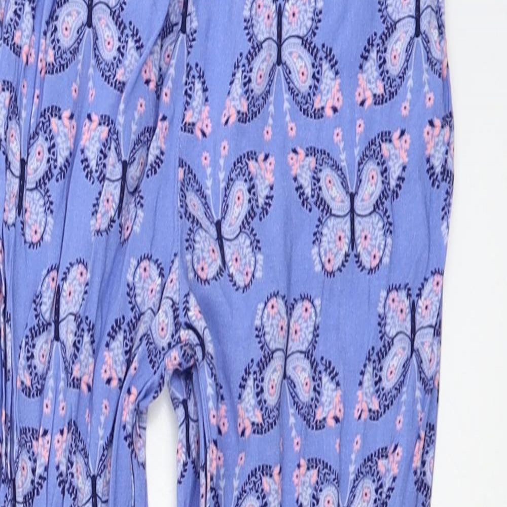 H&M  Girls Blue Animal Print   Trousers Size 7 Years