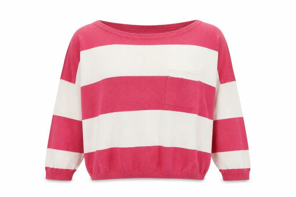 H&M Womens Pink Striped Knit Pullover Jumper Size 8