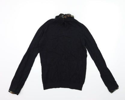Next Womens Black  Knit Pullover Jumper Size 10