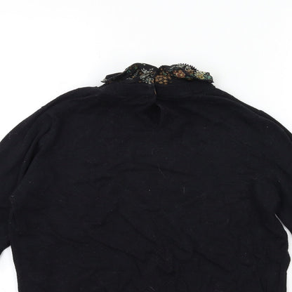 Next Womens Black  Knit Pullover Jumper Size 10