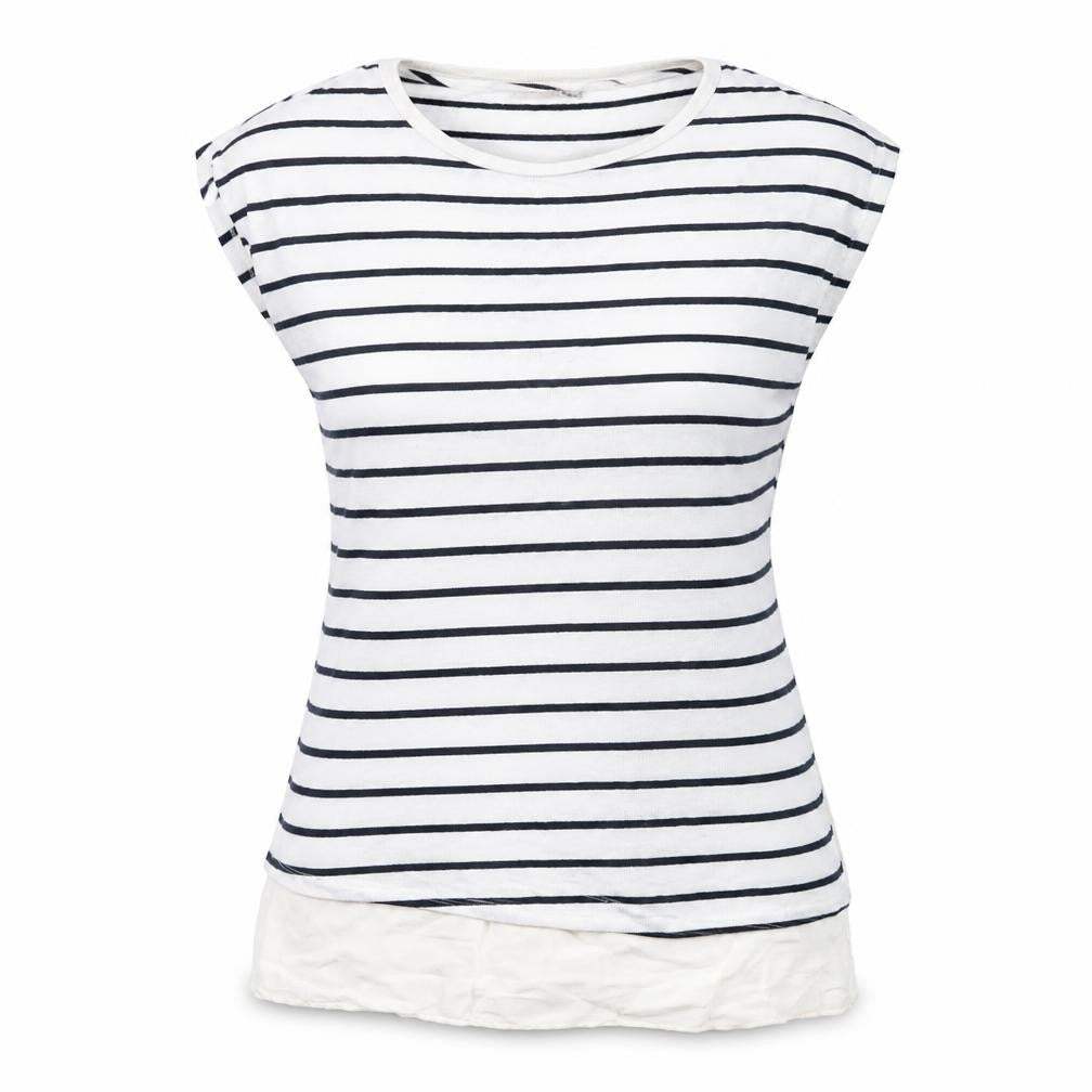 Marks & Spencer Womens White Striped Knit Pullover Jumper Size 14