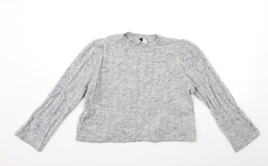 H&M Womens Grey  Knit Pullover Jumper Size M