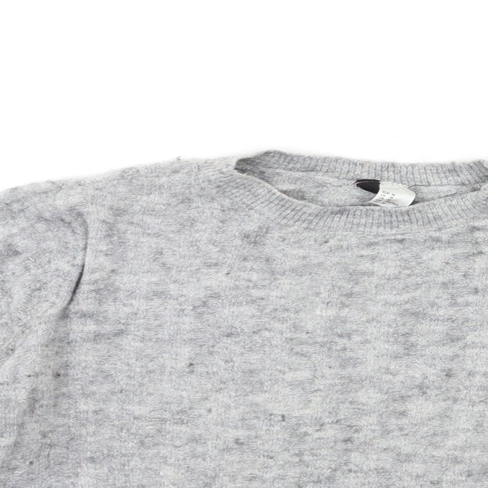 H&M Womens Grey  Knit Pullover Jumper Size M
