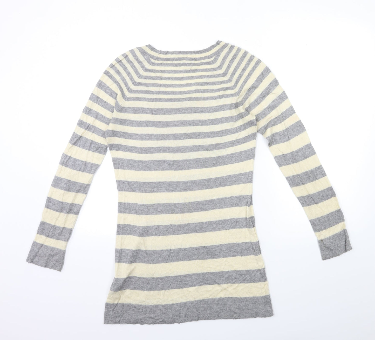 Marks and Spencer Womens Yellow Striped Knit Pullover Jumper Size 12