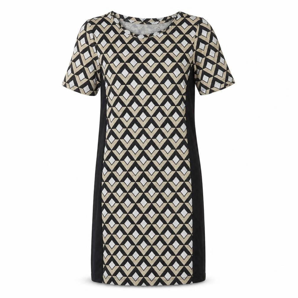 Preworn Womens Beige Geometric  Jumper Dress  Size 12