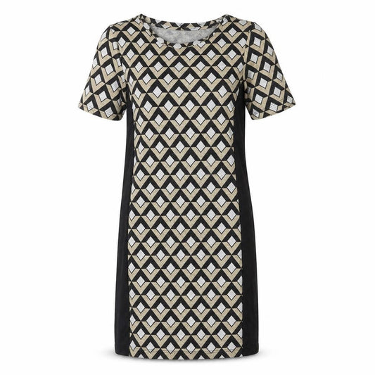 Womens Beige Geometric  Jumper Dress  Size 12