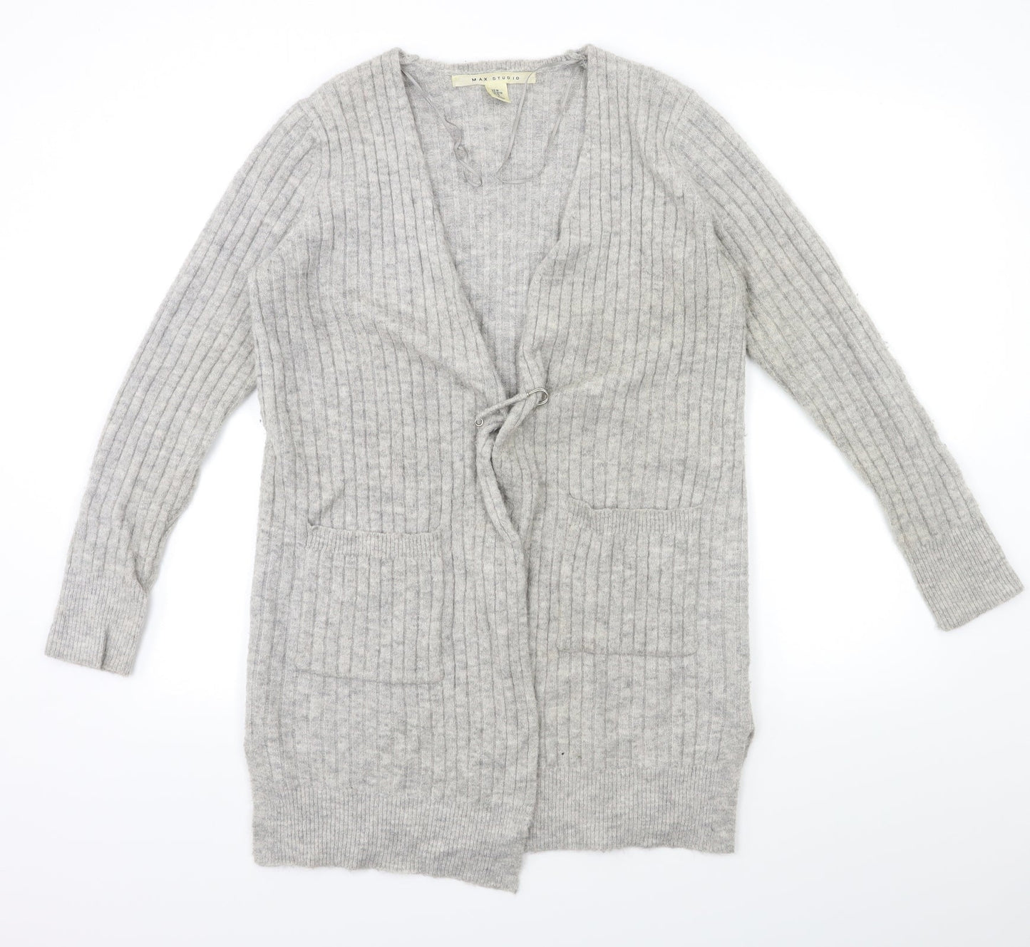 Max Studio Womens Grey  Knit Cardigan Jumper Size M