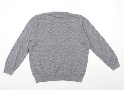 Preloved Easy Mens Grey  Knit Pullover Jumper Size L - Back