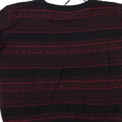 Preloved FOREVER 21 Womens Black Striped Knit Pullover Jumper Size S - Label
