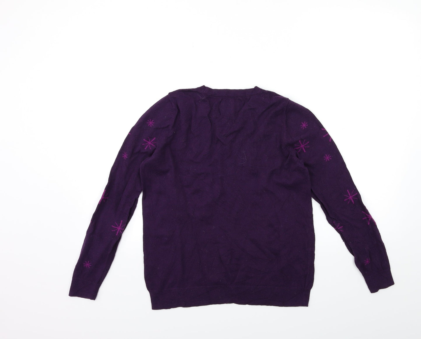 Maine Womens Purple  Knit Pullover Jumper Size 10