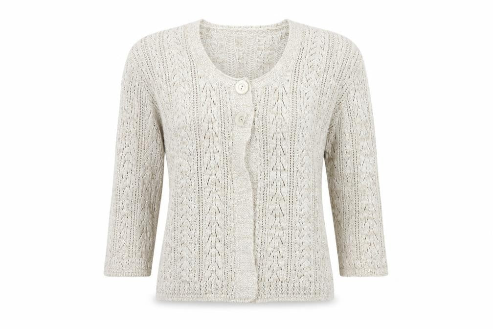 Pure & Natural Womens Beige  Knit Cardigan Jumper Size S