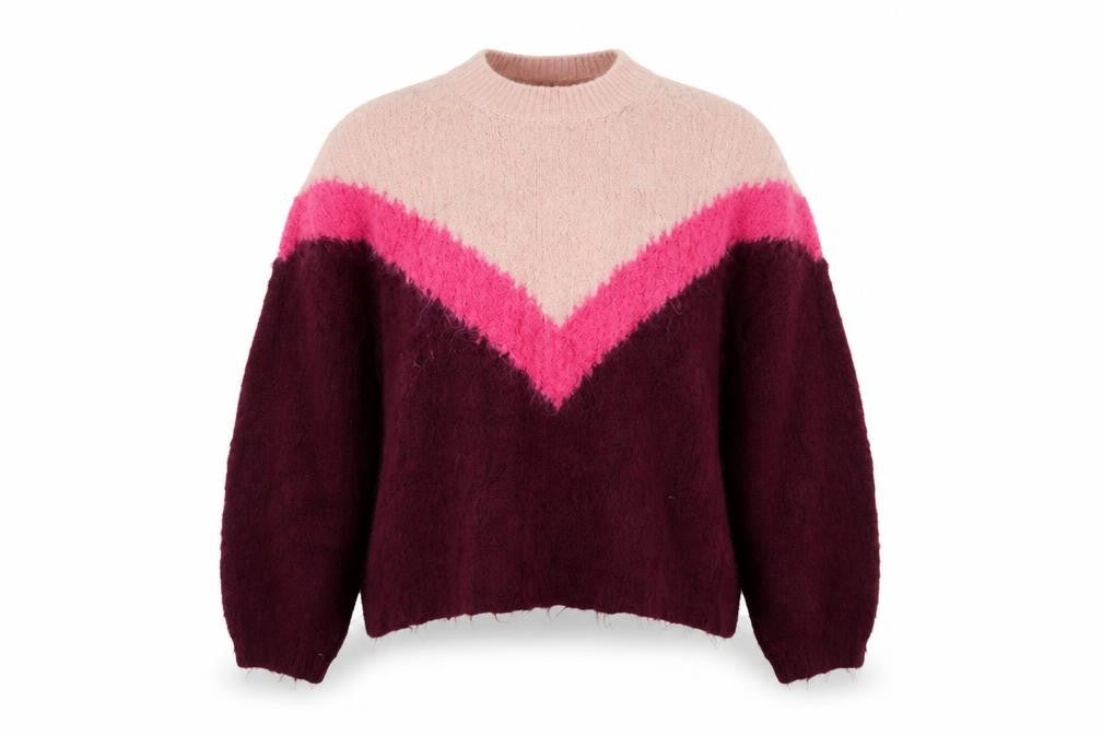 Marks & Spencer Womens Pink Striped Knit Pullover Jumper Size L
