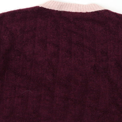 Marks & Spencer Womens Pink Striped Knit Pullover Jumper Size L