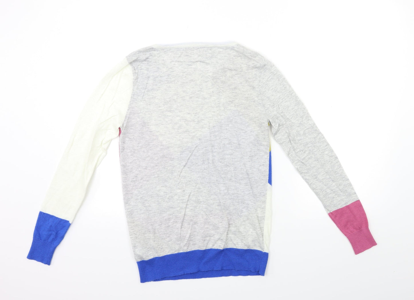 Monsoon Womens Blue Geometric Knit Pullover Jumper Size S