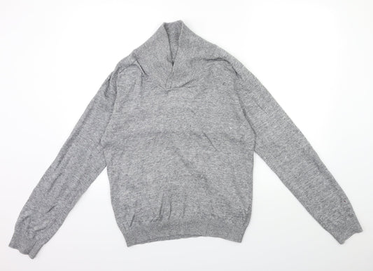seppala Mens Grey  Knit Pullover Jumper Size M
