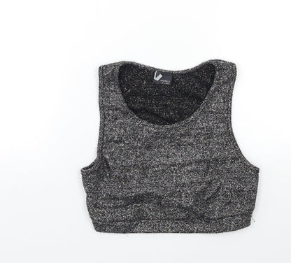 Sparkle & Fade Womens Silver  Knit Basic Tank Size S