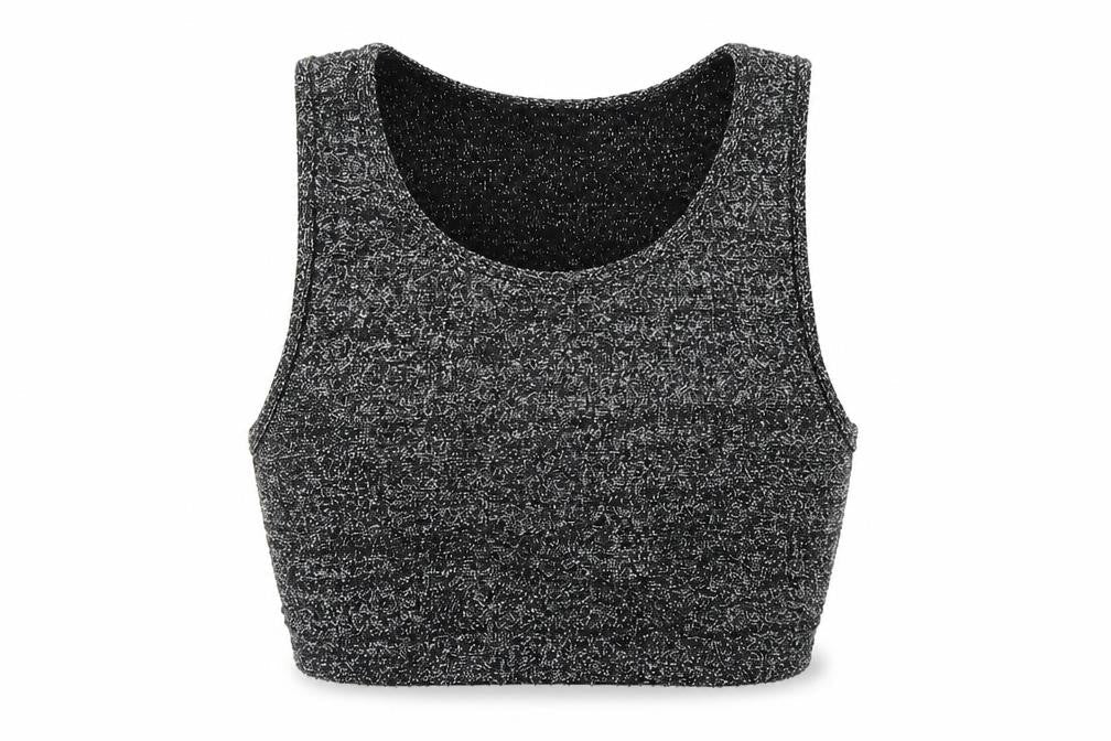 Sparkle & Fade Womens Silver  Knit Basic Tank Size S