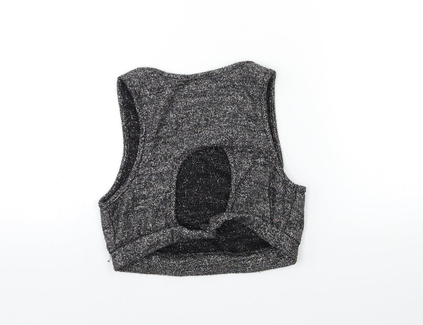 Sparkle & Fade Womens Silver  Knit Basic Tank Size S