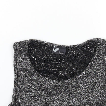 Sparkle & Fade Womens Silver  Knit Basic Tank Size S