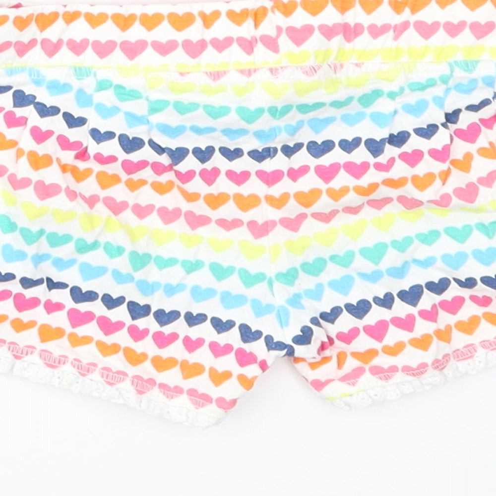 F&F Girls Multicoloured Geometric  Cropped Trousers Size 3-6 Months