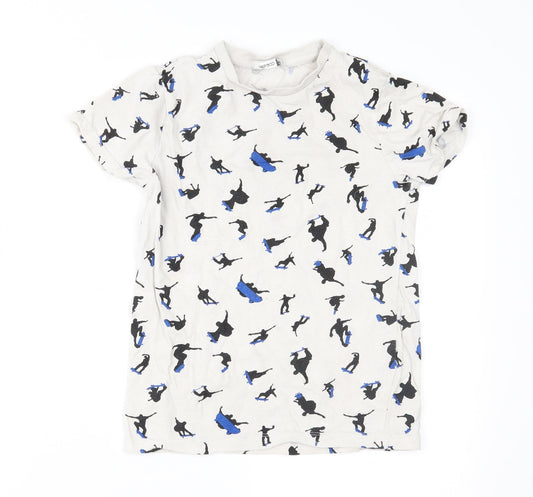 Pep&Co Boys Grey Geometric  Basic T-Shirt Size 10-11 Years