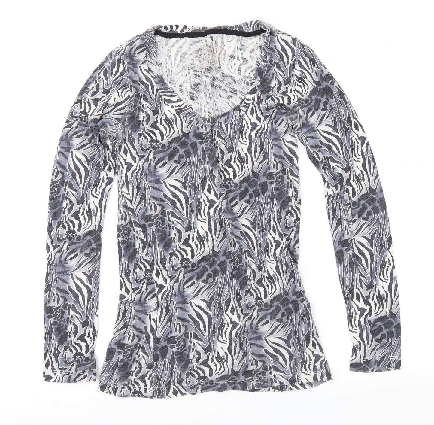 Atmosphere Womens Grey Animal Print  Basic T-Shirt Size 8
