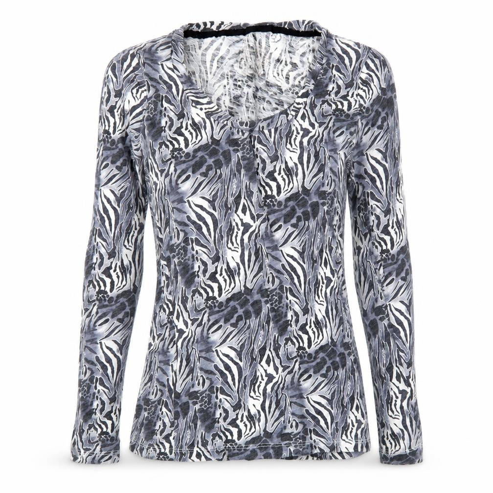 Atmosphere Womens Grey Animal Print  Basic T-Shirt Size 8