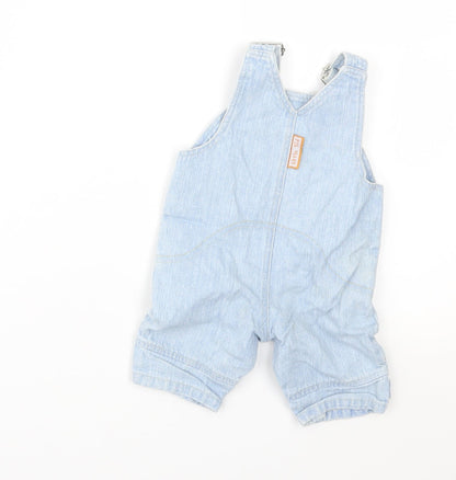 Preloved George Boys Blue   Dungaree One-Piece Size 0-3 Months - Back