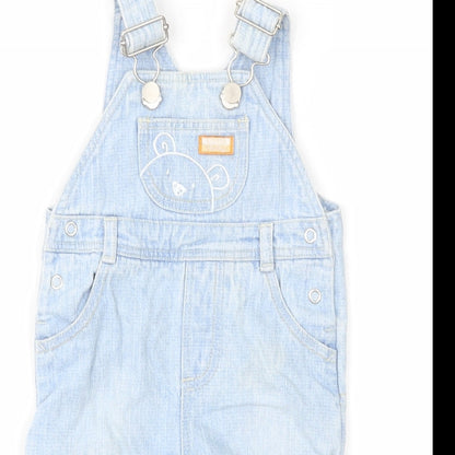 Preloved George Boys Blue   Dungaree One-Piece Size 0-3 Months - Detail
