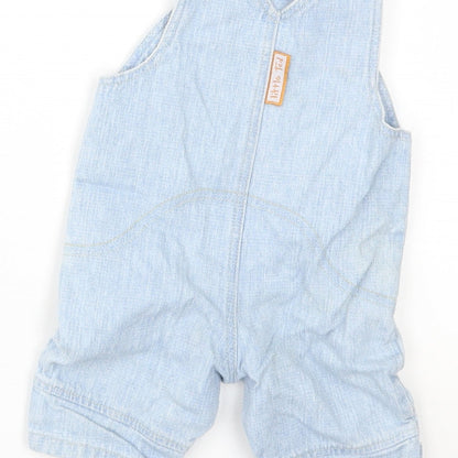 Preloved George Boys Blue   Dungaree One-Piece Size 0-3 Months - Label