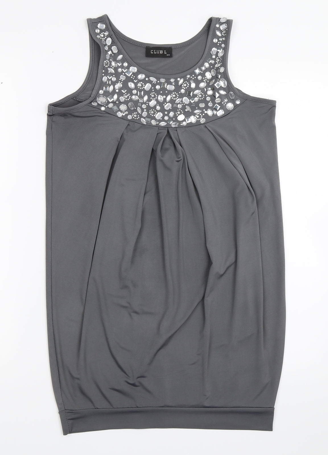 Club L Womens Grey   Basic Blouse Size S
