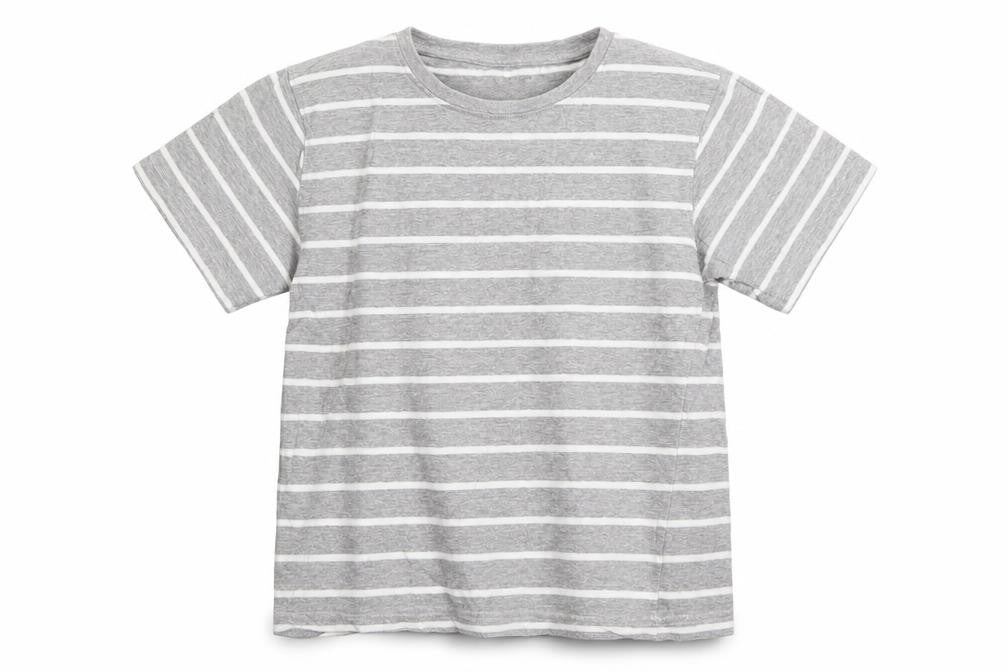 Rebel Boys Grey Striped  Basic T-Shirt Size 5-6 Years