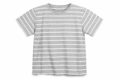 Rebel Boys Grey Striped  Basic T-Shirt Size 5-6 Years