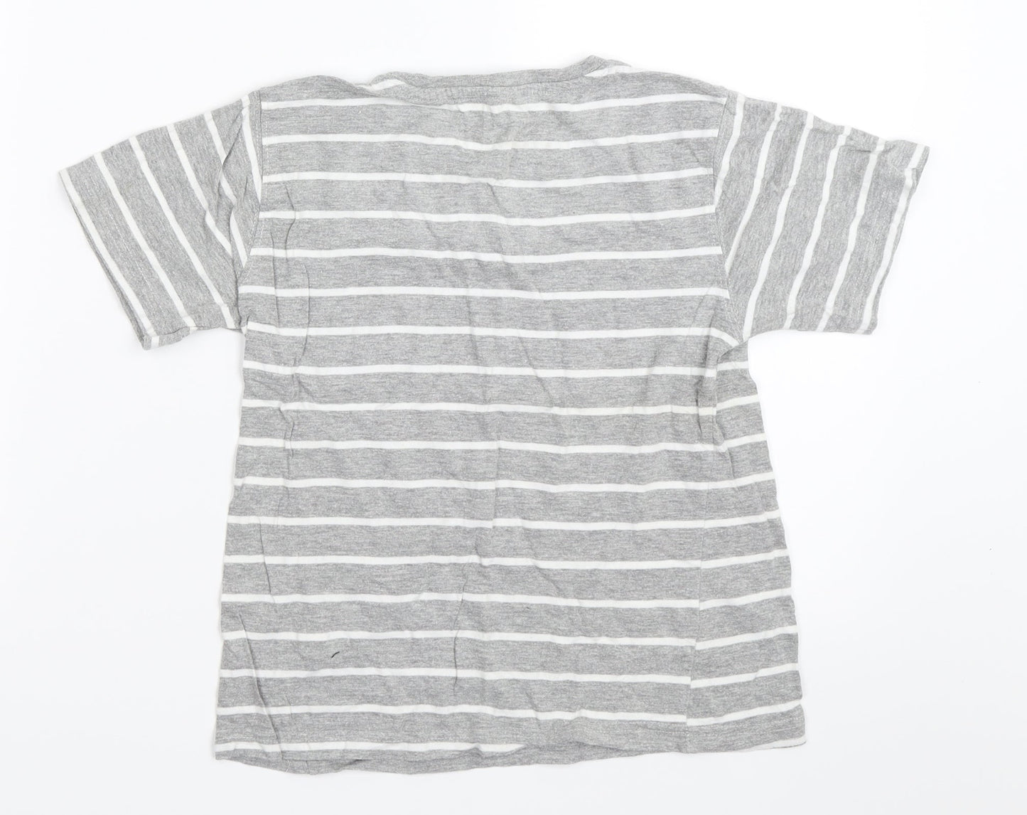 Rebel Boys Grey Striped  Basic T-Shirt Size 5-6 Years