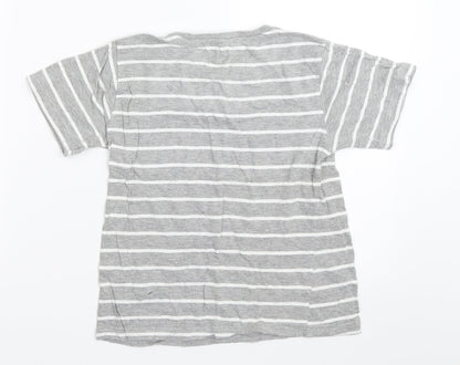 Rebel Boys Grey Striped  Basic T-Shirt Size 5-6 Years