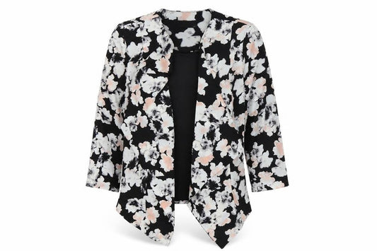 M&Co Womens Black Floral  Jacket  Size 10