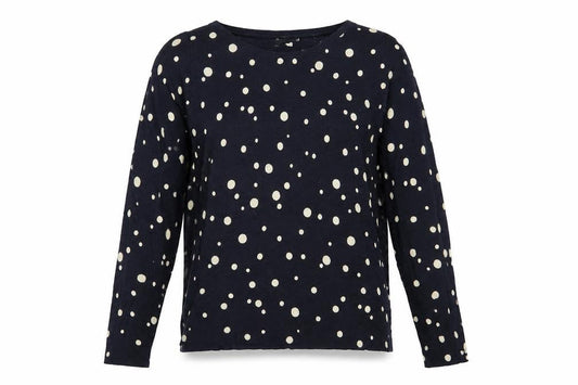 Monsoon Womens Blue Polka Dot Knit Pullover Jumper Size M