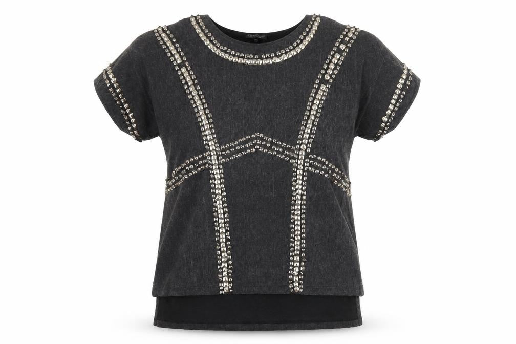 Topshop Womens Grey  Jersey Basic T-Shirt Size 12