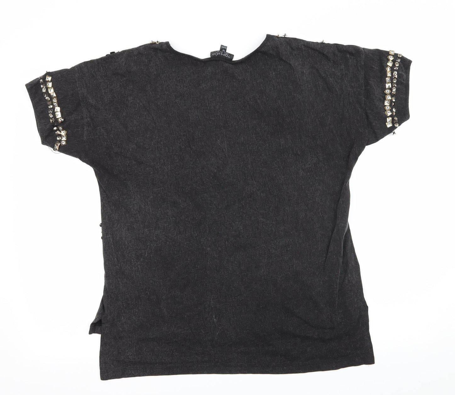 Topshop Womens Grey  Jersey Basic T-Shirt Size 12
